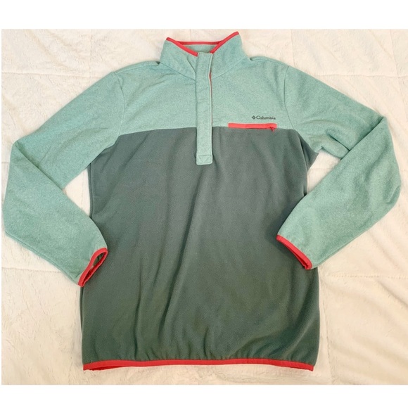 Columbia Tops | Columbia Quarter Button Up Fleece Shirt (Color-Block) | Color: Pink | Size: L | Devinmaho's Closet